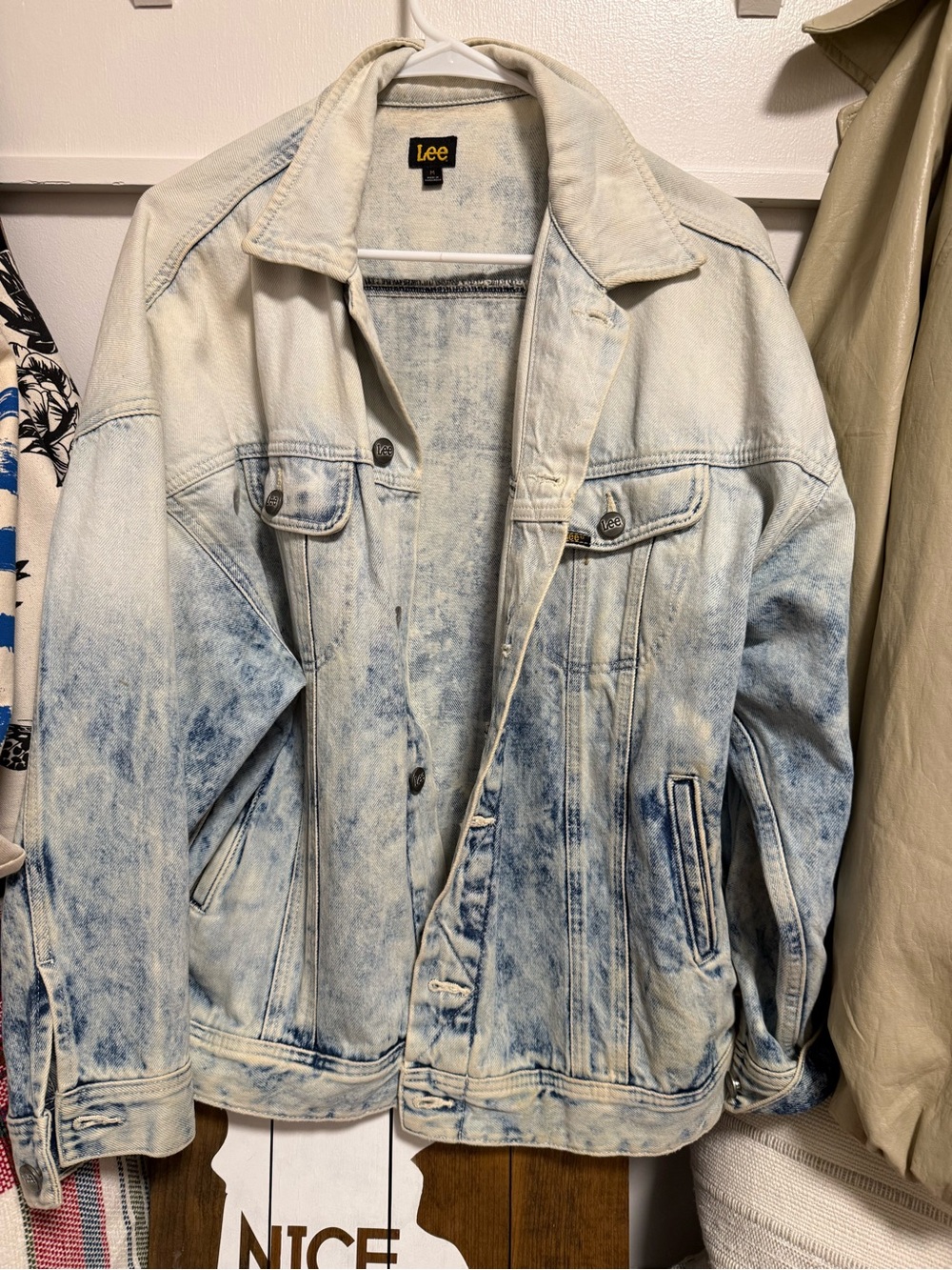 Lee Two-Tone Acid Wash Denim Jacket in Light and Medium Blue